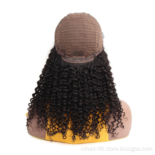 ISEE HAIR Factory Direct New Arrival Wholesale Kinky Curly Clip In Hair Human Cambodian With Front U Part Lace Wig
